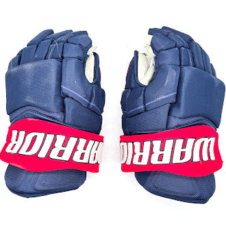 Gants Warrior Covert Pro Stock d'occasion - ECHL (bleu marine/rouge)